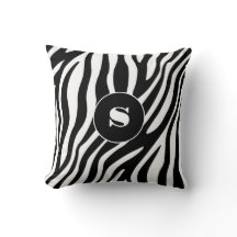 Gras Zebra Stripe Noir & Blanc avec Monogramme