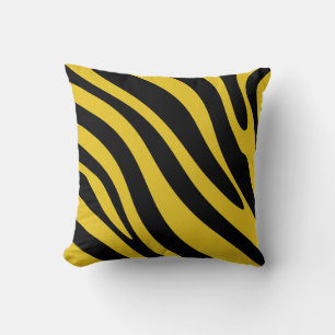 Coussin Gras zèbre rayures en jaune et noir