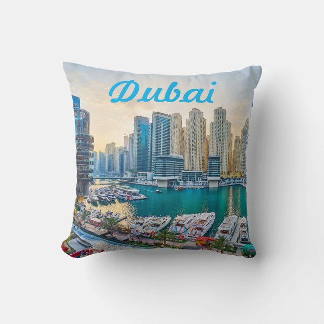 Coussin gratte-ciel moderne de Dubaï Corniche (Recto)