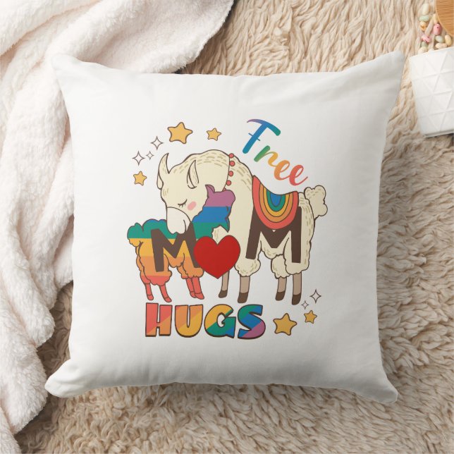 Coussin Gratuit Maman Hugs - Rainbow Sheep LGBTQ Pride Hug (Couverture)