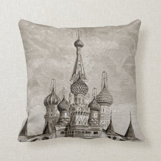 Coussin Gravure de dôme d'oignon de Moscou de cathédrale