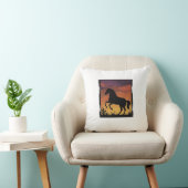 Coussin Gravure occidentale silhouette de cheval au couche (Chaise)