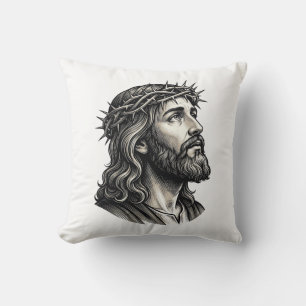 Coussin Gravure Vintage Couronne d'Épines Dessin de Portra