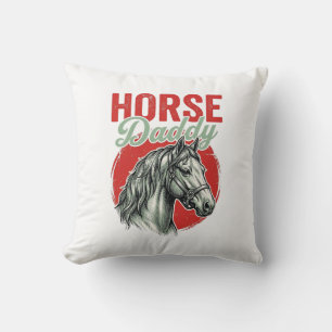Coussin Gravure vintage de papa cheval