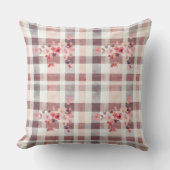 Coussin Gray and Red Gingham Hearts Double Sided (Recto)