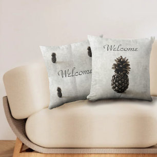 Coussin Gray de bienvenue traditionnel à l'ananas