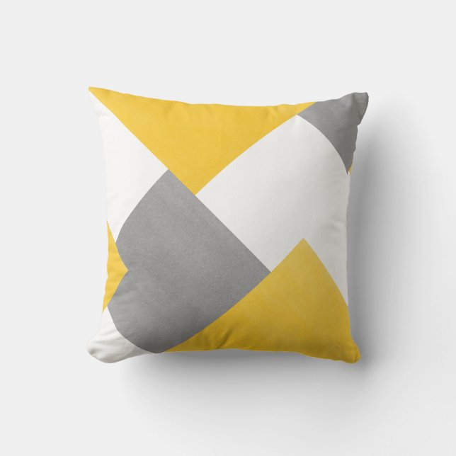 Coussin Gray jaune blanc Abstrait (Recto)
