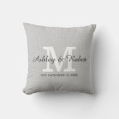 Coussin Gray Linen Coal White Monogram (Recto)