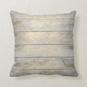 Coussin Gray Or Glam Floral Métallic Bois Cottage
