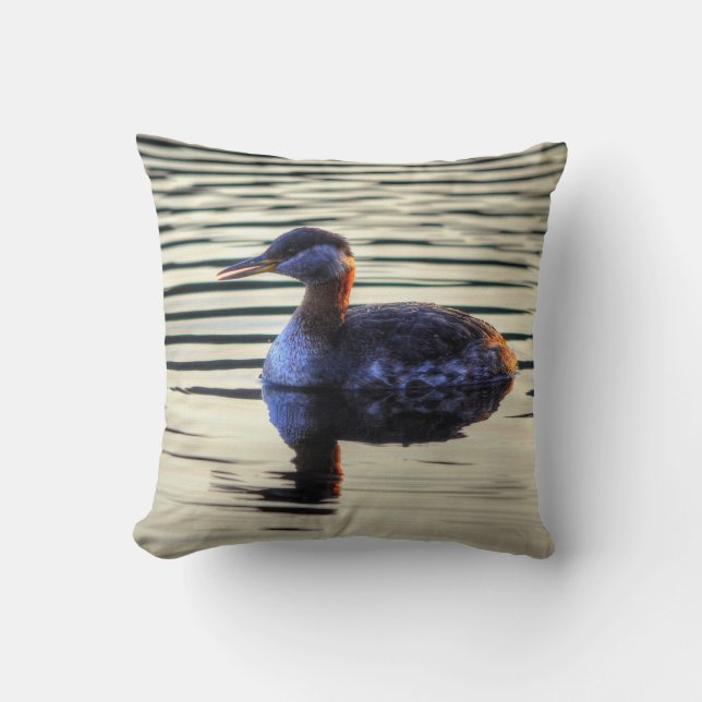 Coussin Grebe à cou rouge pour les amateurs de faune et d' (Recto)