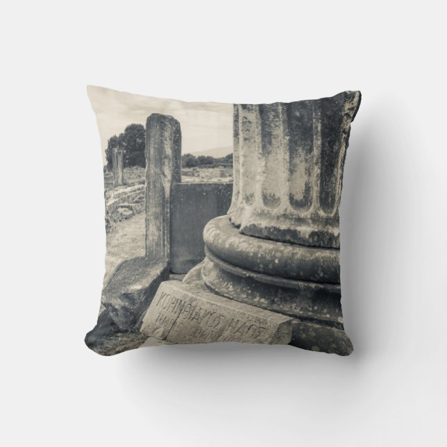 Coussin Grèce, ruines d'une ville antique (Recto)