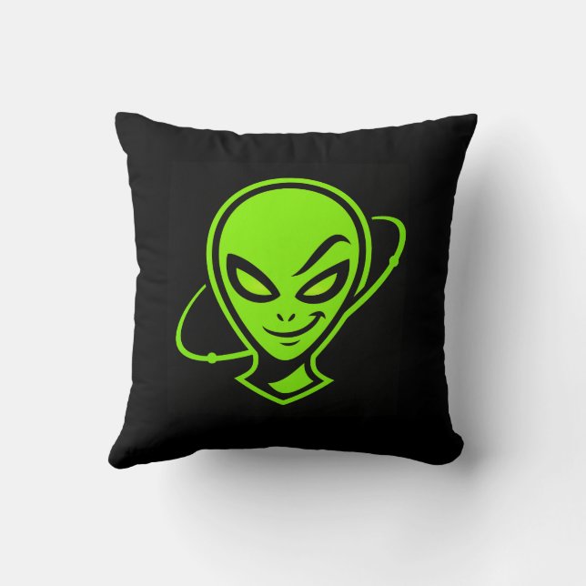 Coussin Green Alien Good Luck (Verso)