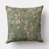 Coussin Green Boho Fleur sauvage Baby Stats (Verso)