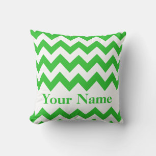 Coussin Green Bold Chevron avec monogramme