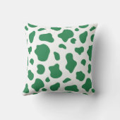 Coussin Green Cow Print Decorative Pillow (Verso)