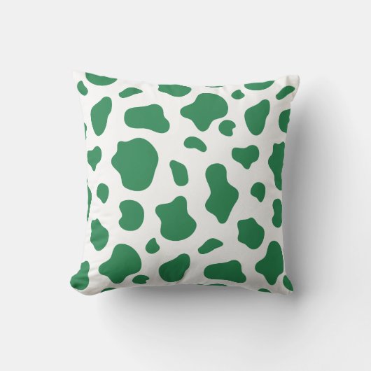 Coussin Green Cow Print Decorative Pillow (Recto)
