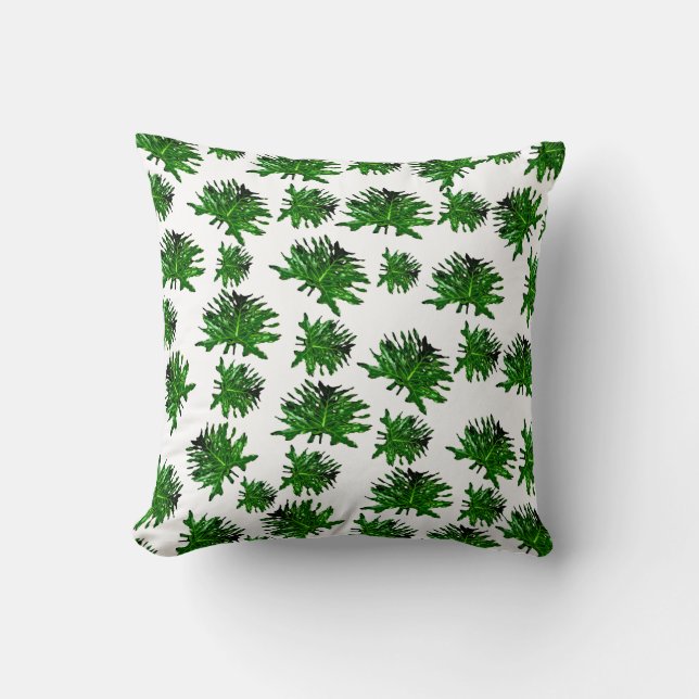 Coussin Green Dracaena Fern Feuilles, Cushion (Recto)