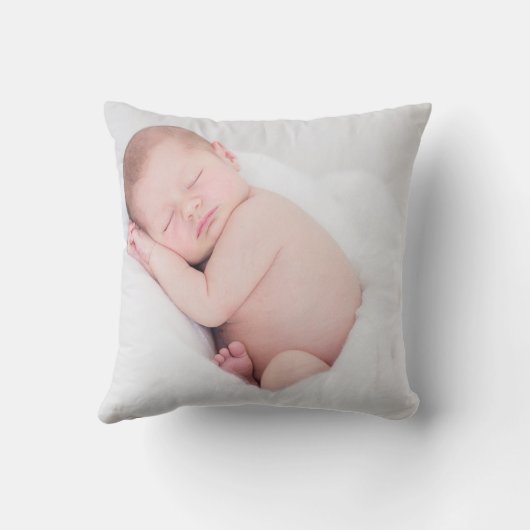 Coussin Green Grey Baby Boy photo Birth stat Faire-part (Verso)