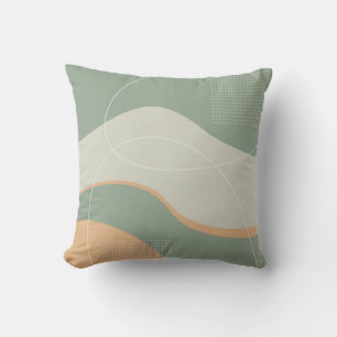 Coussin Green Grey et Saumon Design d'art Abstrait