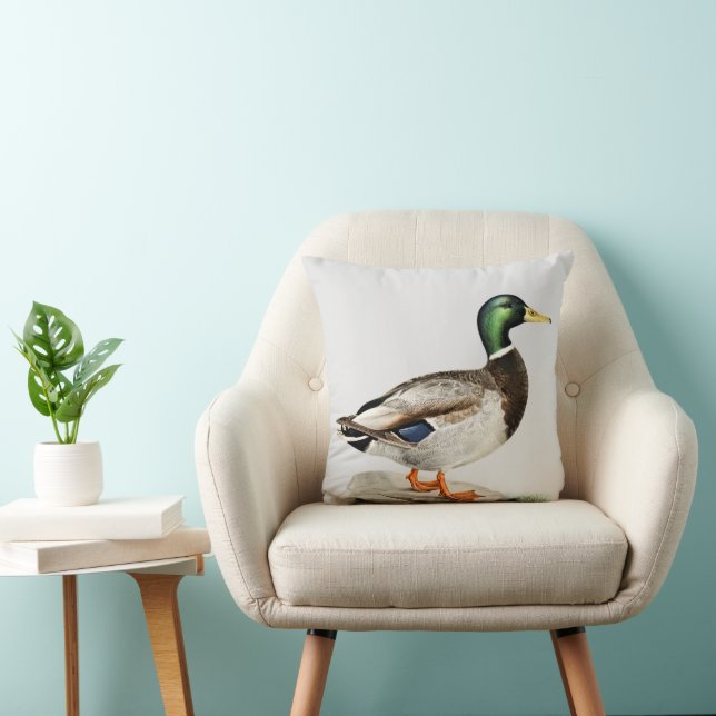 Coussin Green Mallard Chasse au canard Art de la nature (Chaise)