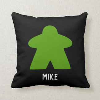 Coussin Green Meeple | Texte personnalisé | Un/Mot
