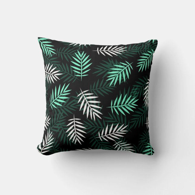 Coussin Green Palm Feuilles Design (Recto)
