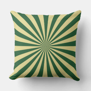 Coussin Green Sun Funky Rays Retro Stripes