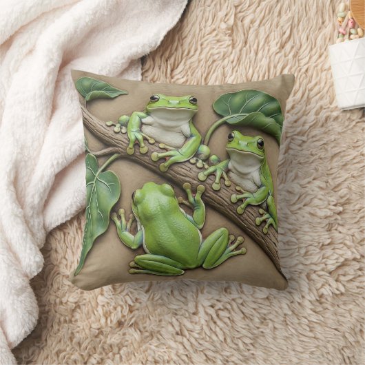 Coussin Green Tree Frogs Throw Cushion (Couverture)