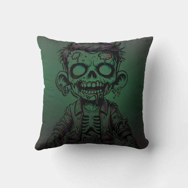Coussin Green Zombie Enfant Halloween fête d'anniversaire (Verso)