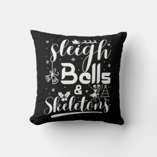 Coussin Grelots de traîneau & squelettes dansant Noël drôl