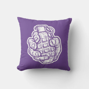 Coussin Grenade À La Main En Style Bande Dessinée