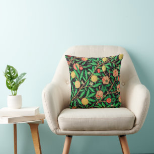Coussin Grenade et fleurs sur des branches