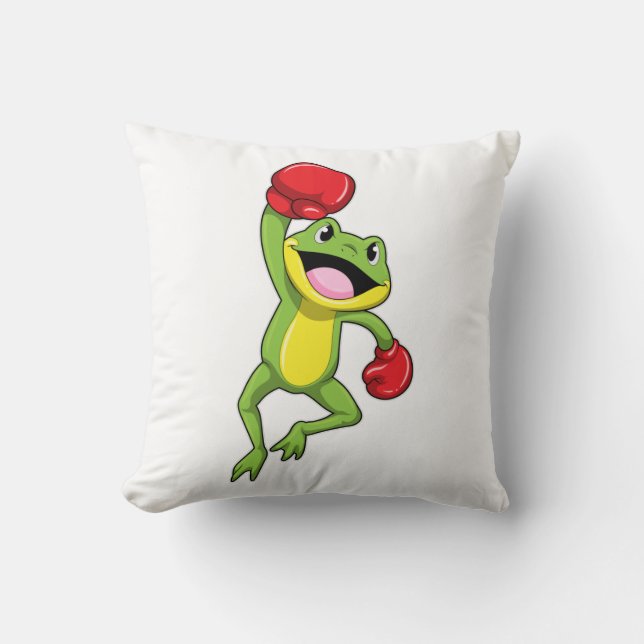 Coussin Grenouille à la boîte avec gants de boxe (Recto)