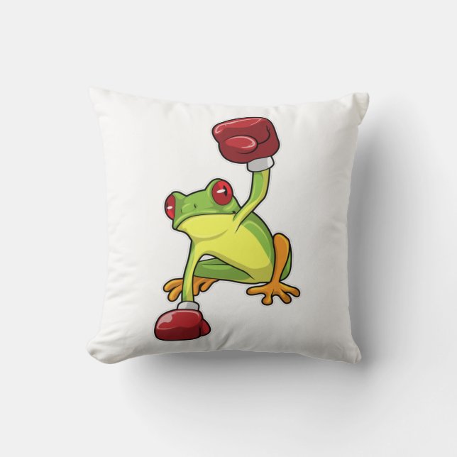 Coussin Grenouille à la boîte avec gants de boxe (Recto)