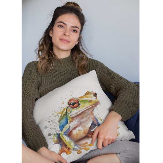 Coussin Grenouille arboricole Azur Doré (Créateur téléchargé)