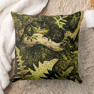 Coussin Grenouille Art Nouveau hollandaise dans l'arbre