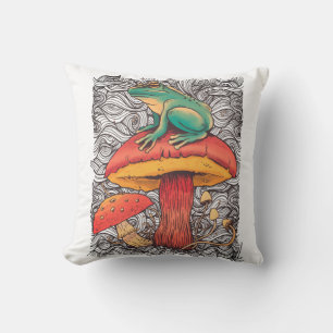Coussin Grenouille avec champignon Conception de style Co