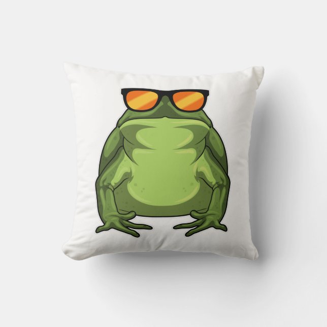 Coussin Grenouille avec lunettes de soleil (Recto)