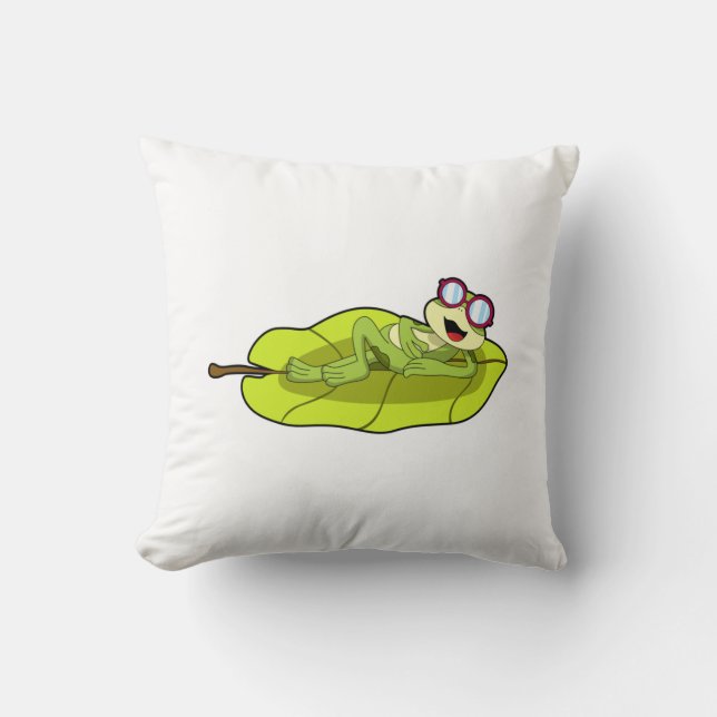 Coussin Grenouille avec lunettes de soleil (Recto)