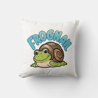Coussin Grenouille caricaturale avec coquille d'escargot -