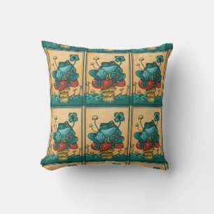 Coussin Grenouille de Cottagecore au champignon