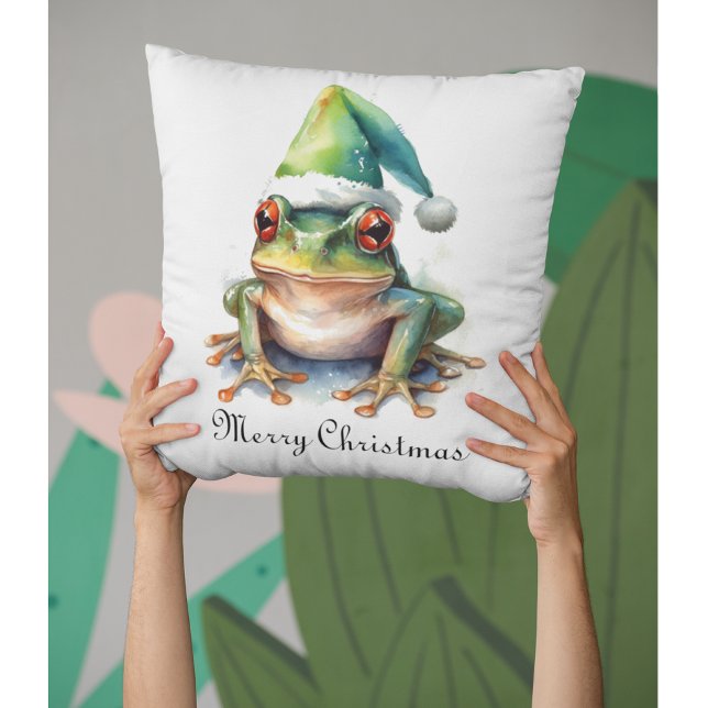 Coussin Grenouille de Noël Frolic, personnalisé (Créateur téléchargé)