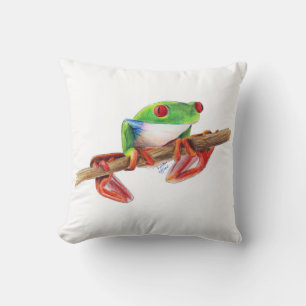 Coussin Grenouille des arbres Treefrog jolie illustration