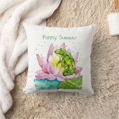 Coussin Grenouille drôle sur un lotus (Couverture)