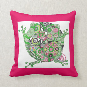 Coussin Grenouille et carreau d'envie de voyager