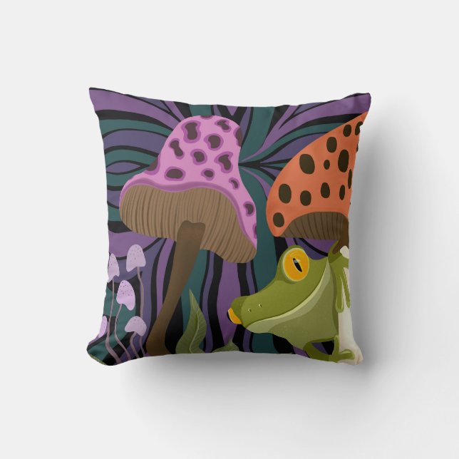 Coussin Grenouille Et Champignons Des Arbres Whims (Recto)