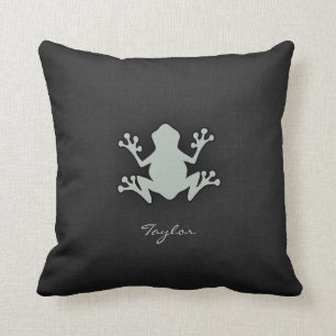 Coussin Grenouille gris cendré