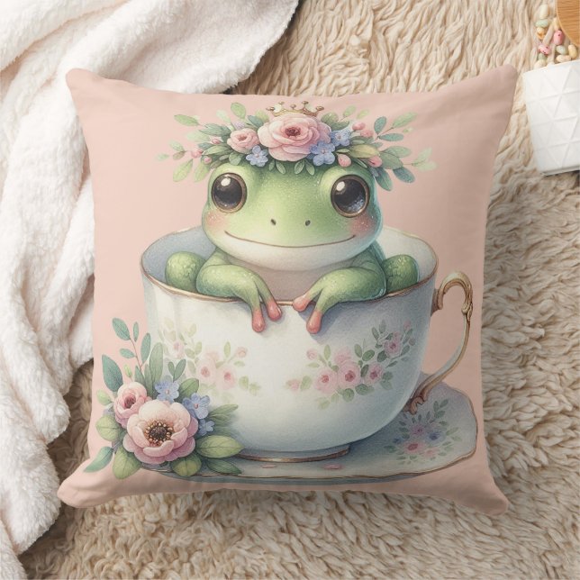 Coussin Grenouille lunaire en Teacup Floral (Couverture)
