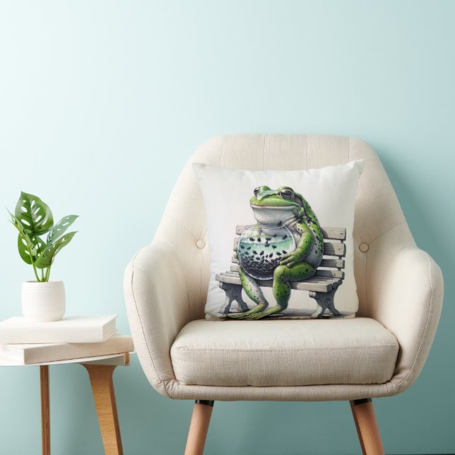 Coussin Grenouille-Mère Avec Des Têtards Dans Le Pêcheur (Chaise)