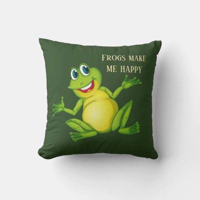 Coussin grenouille mignonne ajouter du texte (Recto)
